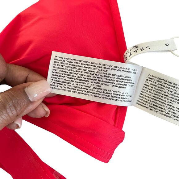 Seafolly Halter Bra Bikini Top Only Womens 2 Chilli Red Swimwear Beach Vacation - Picture 4 of 6